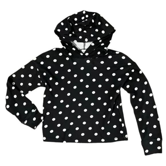 Harper Canyon Other - Harper Canyon Girls Black White Polka Dot Pullover Hoodie Sweatshirt S 7/8 NWT